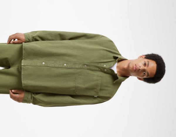 Bershka Colored Denim Overshirts Herren Khaki | NRA8ExiAHdx