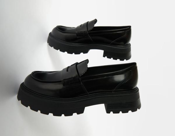 Bershka Loafers With Track Soles Anzüge Damen Schwarz | uZAiJjbeuRf