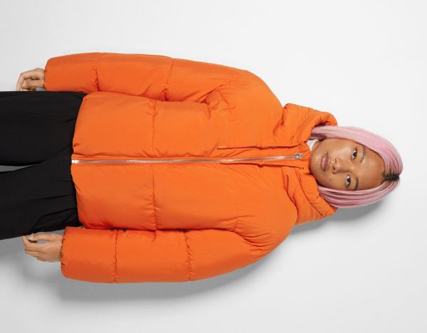 Bershka Oversize Mit Kapuze Puffer Jacke Damen Orange | HZEEnhRsUkP