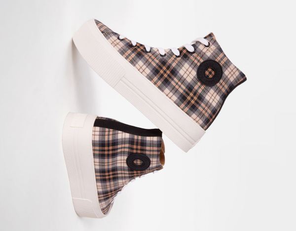 Bershka Plaid Plattform High-top Sneakers Damen Mehrfarbig | 9rmhnDGXn9w