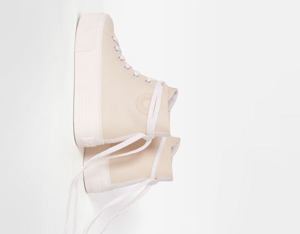 Bershka Plattform High-top Sneakers Damen Braun | 5jA3hidZG55