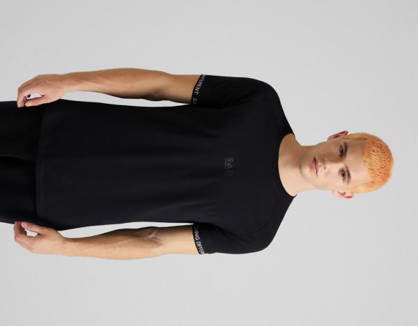 Bershka With Slogan T-shirts Herren Schwarz | Q4ovIGe1SnQ