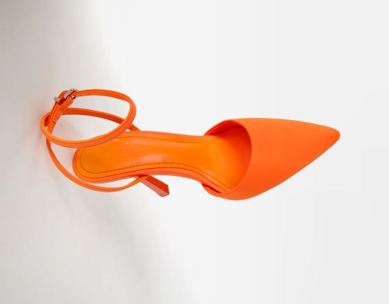 Bershka Absatz Slingback Riemen Absätze Schuhe Damen Orange | HvGIA7kNEjm