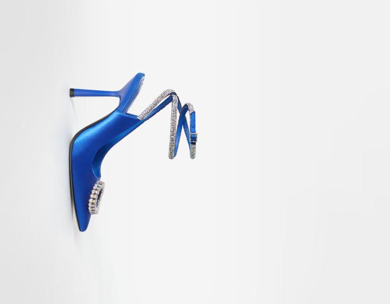 Bershka Bejeweled High-heel Slingback Absätze Schuhe Damen Blau | lhh62nmnaRo