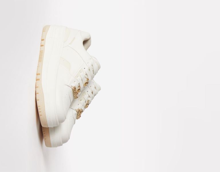 Bershka Bejeweled Plattform Sneakers Damen Weiß | qLZdPweeKYx