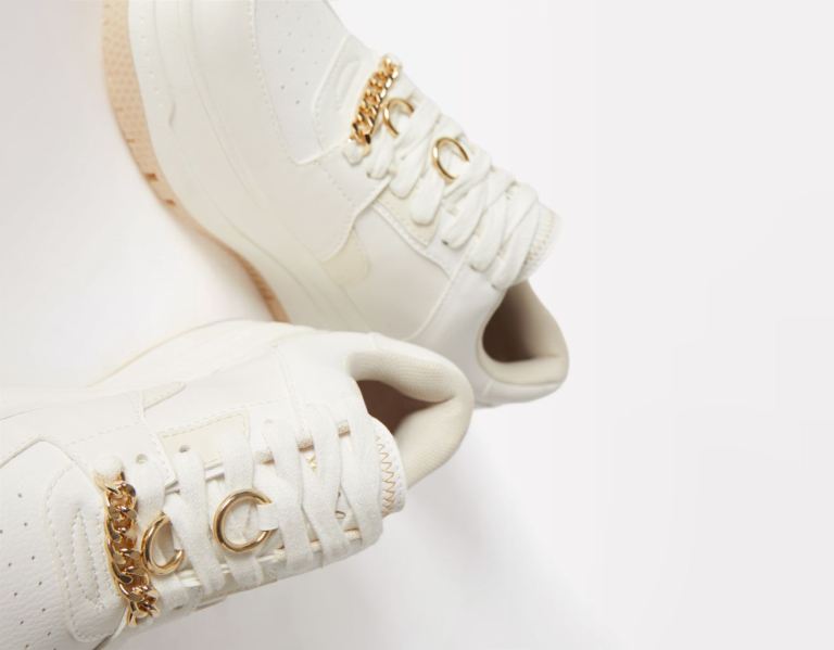 Bershka Bejeweled Plattform Sneakers Damen Weiß | qLZdPweeKYx