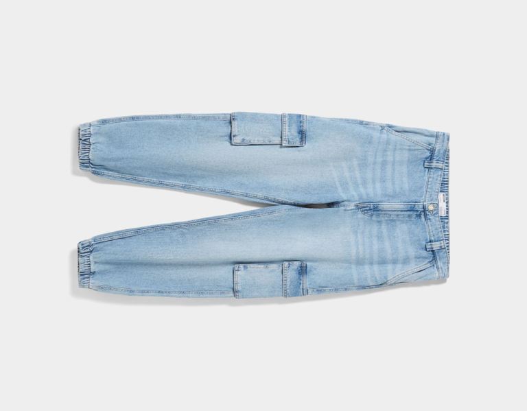 Bershka Cargo Jeans Herren Hellblau | rbwOVfraZ7f