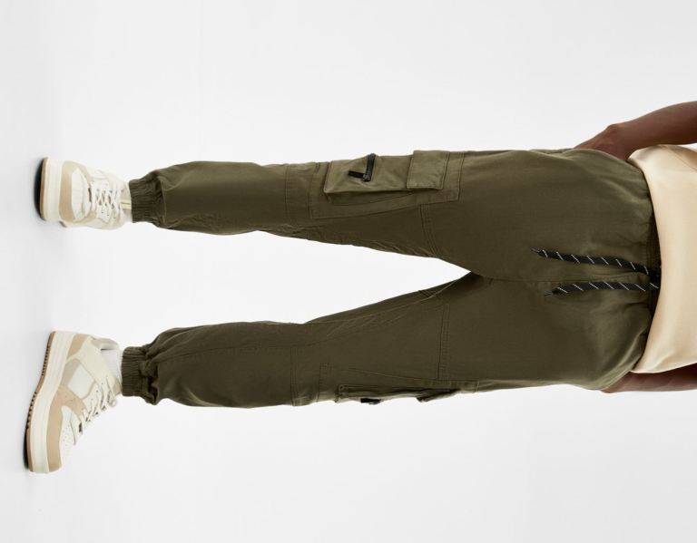 Bershka Cargo Joggers Hose Herren Khaki | RrVyMpuRkCq