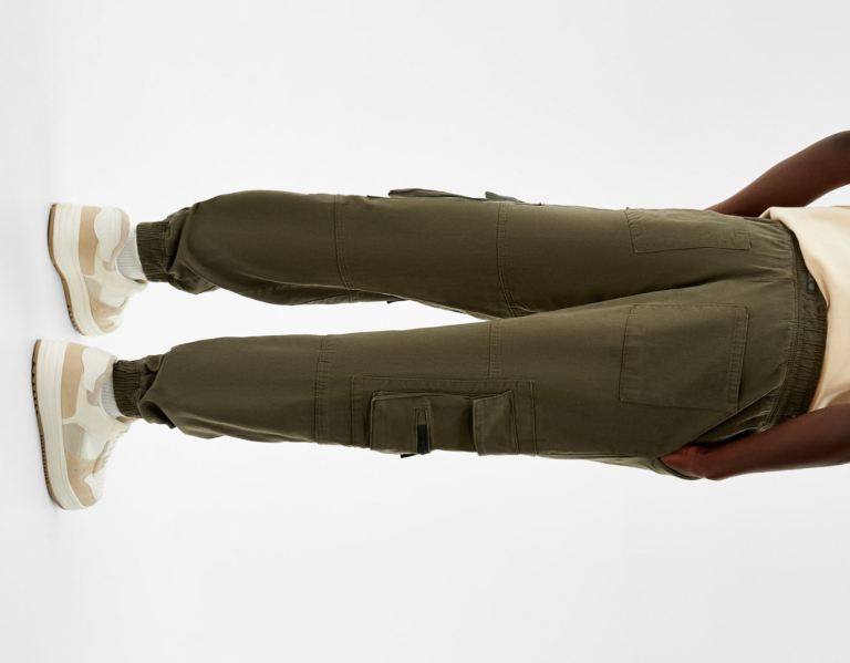 Bershka Cargo Joggers Hose Herren Khaki | RrVyMpuRkCq