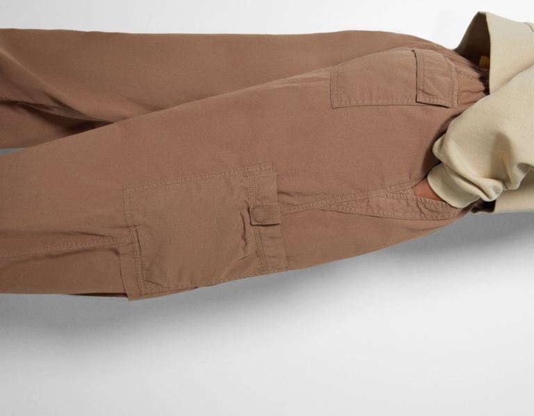 Bershka Cargo Parachute Hose Damen Braun | UzByuetYmMI