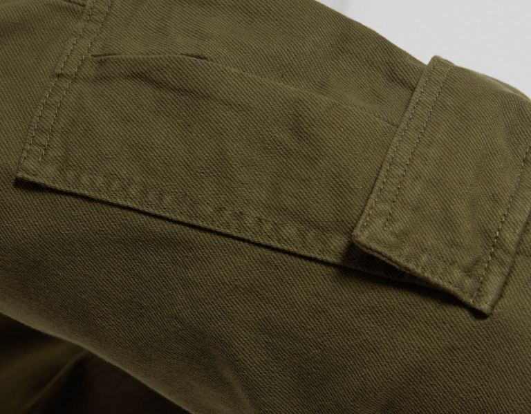 Bershka Cargo Parachute Jeans Damen Khaki | nsprUDl2otj