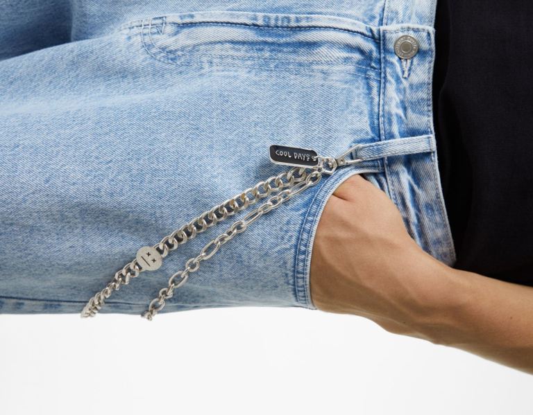 Bershka Chain Key Ring Gürtel Herren Silber | a7Xw32xk4Mf