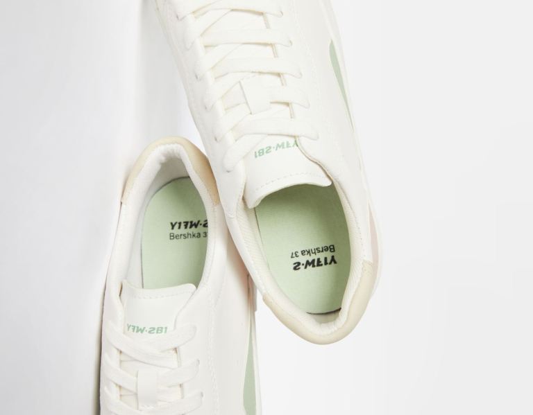 Bershka Contrast Plattform Sneakers Damen Weiß | lJCfuscLqej