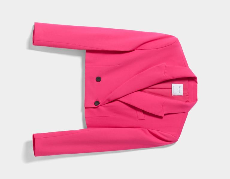 Bershka Cropped Blazer With Buttons Oberbekleidung Damen Fuchsie | uJWFXByF6y2