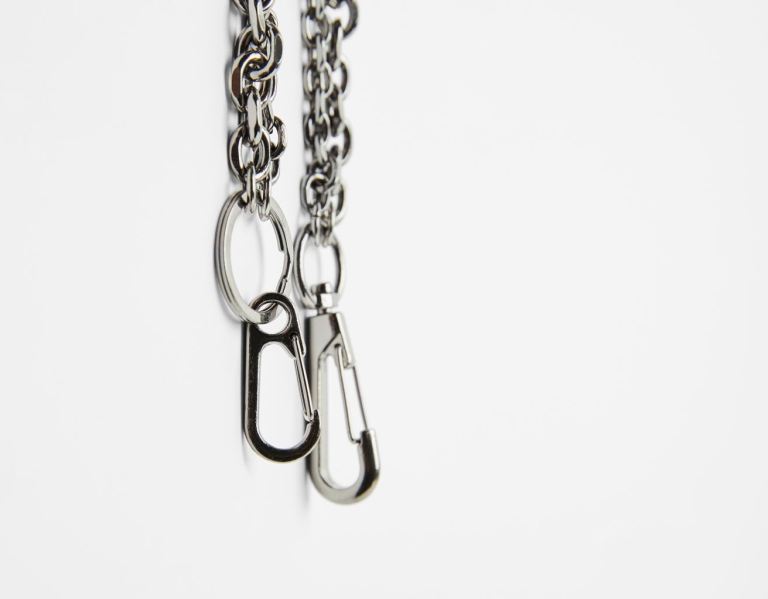 Bershka Cross Keyring Gürtel Herren Silber | q0C0vWipCiJ