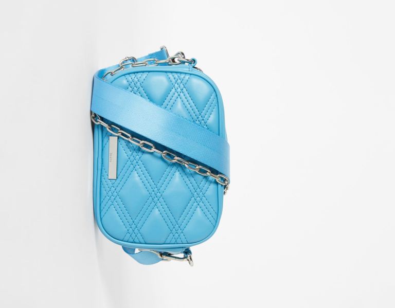 Bershka Crossbody With Chain Tasche Damen Blau | 2w0O8LPG42q