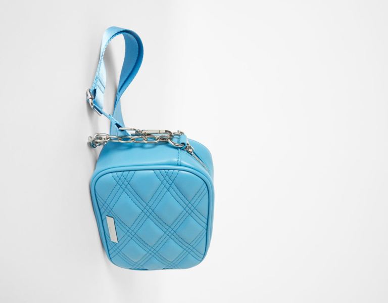 Bershka Crossbody With Chain Tasche Damen Blau | 2w0O8LPG42q