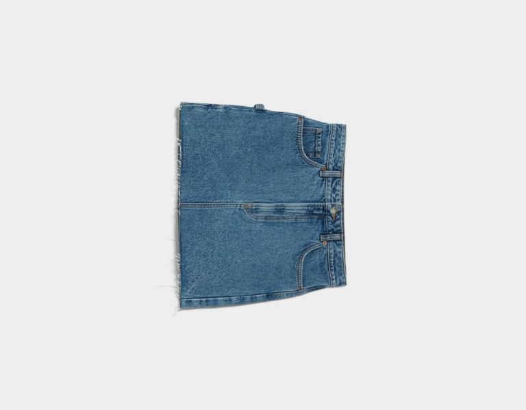 Bershka Denim Carpenter Mini Röcke Damen Blau | WSb1U9683gF