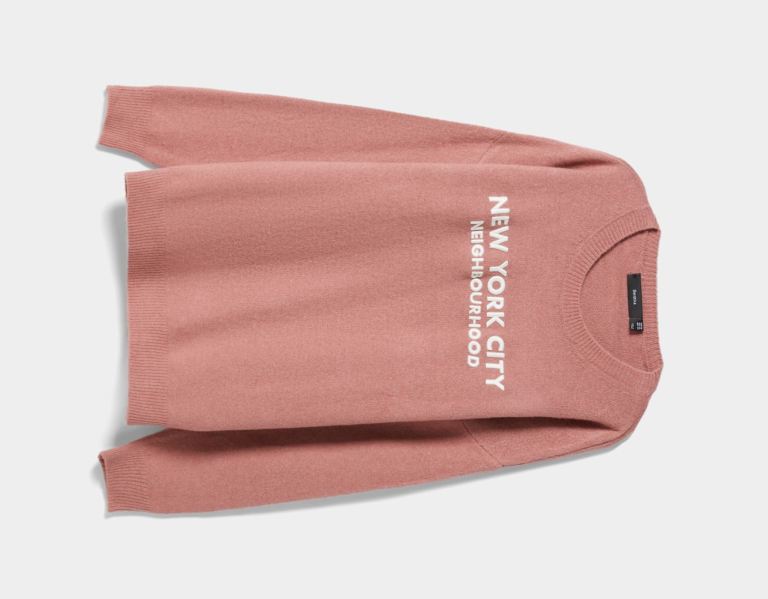 Bershka Embroidered Varsity Pullover Pullover Herren Rosa | tfmHVrbtciM