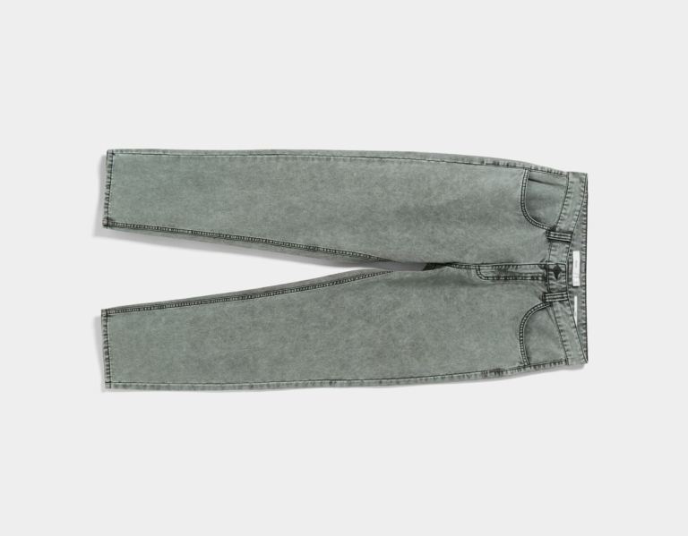 Bershka Faded Canvas Jeans Herren Türkis | Rn2Byo9OLgd