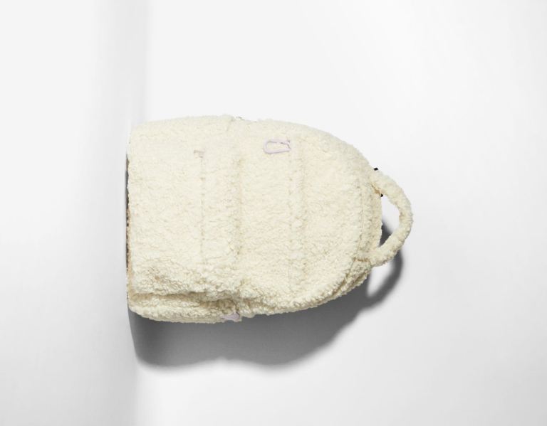 Bershka Faux Fur Backpack Tasche Damen Weiß | wUWOyIxeGto