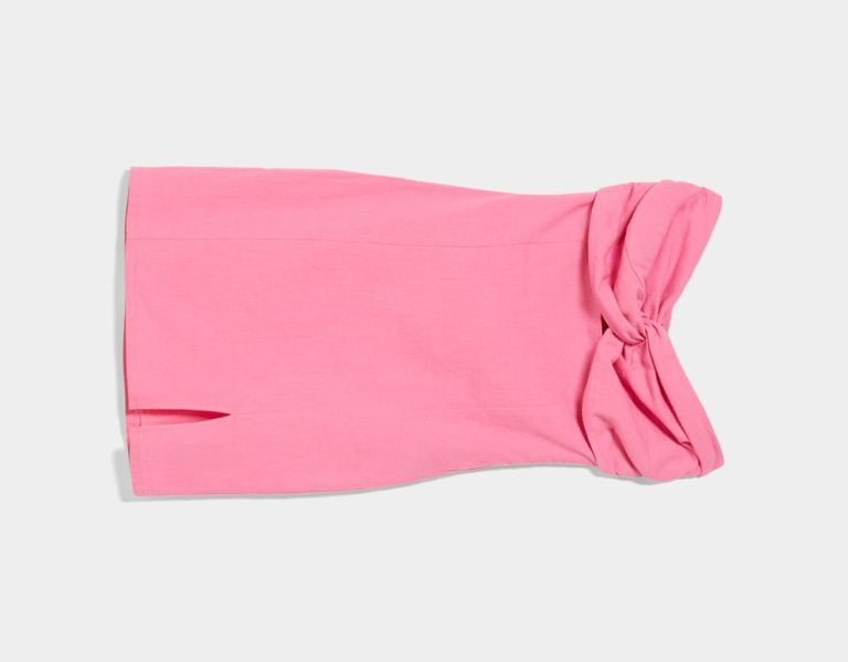 Bershka Fitted Linen Blend Mini With Front Detail Kleider Damen Rosa | 3V1ok4ZxsRj