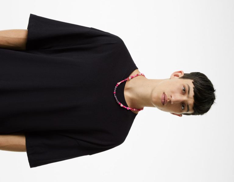 Bershka Funny Love Necklace Schmuck Herren Rosa | JBuzUkiBwxN