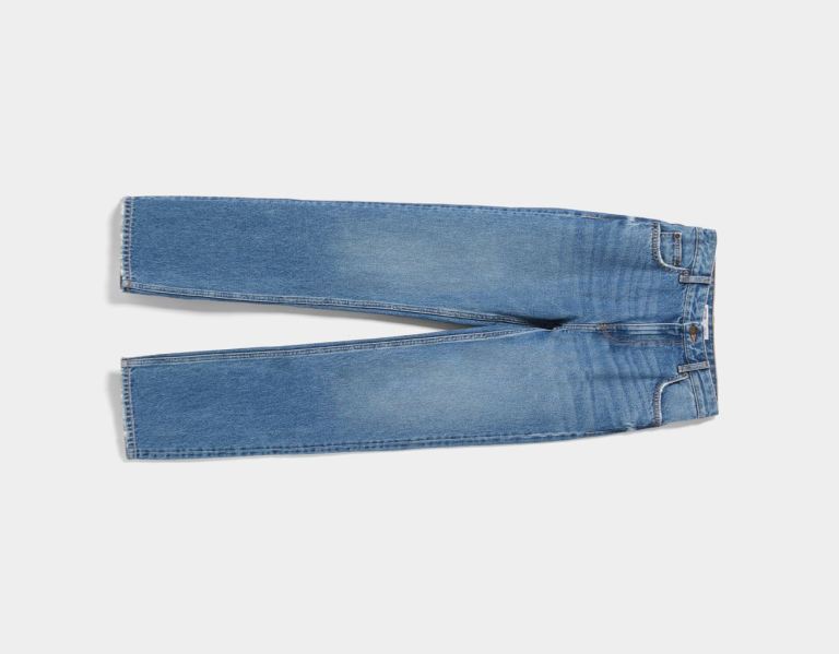 Bershka Gerade Fit Jeans Damen Blau | tDY4dfDs9RM