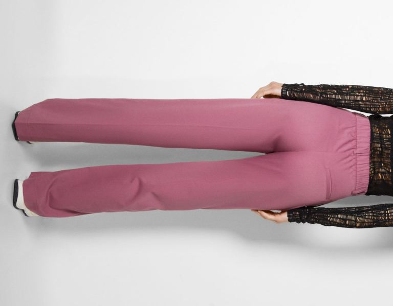 Bershka Gerade Fit Split Hem Pants Anzüge Damen Rosa | e8htJ8Qflc6