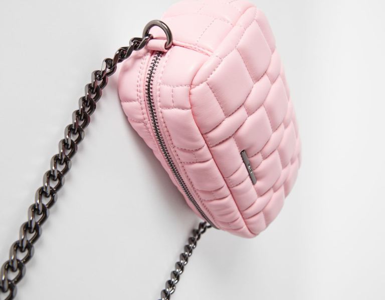 Bershka Gesteppt Hand With Chain Riemen Tasche Damen Rosa | txbFxol2pFp