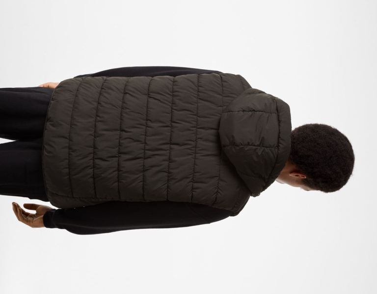 Bershka Gesteppt Vest With Hood Daunenjacken Herren Schwarz | IayeGkARhz9