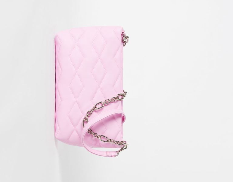 Bershka Gesteppt With Chain Riemen Tasche Damen Rosa | tfopjkTX2hd