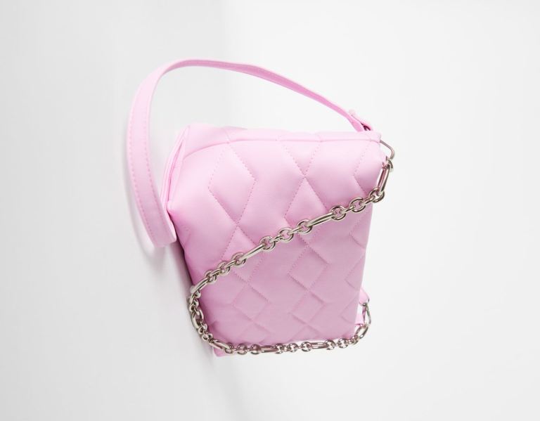 Bershka Gesteppt With Chain Riemen Tasche Damen Rosa | tfopjkTX2hd