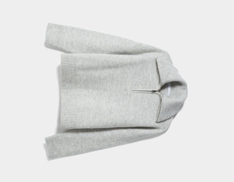 Bershka High Neck Pullover With Reißverschluss Pullover Damen Grau | CgbzVOeprvm