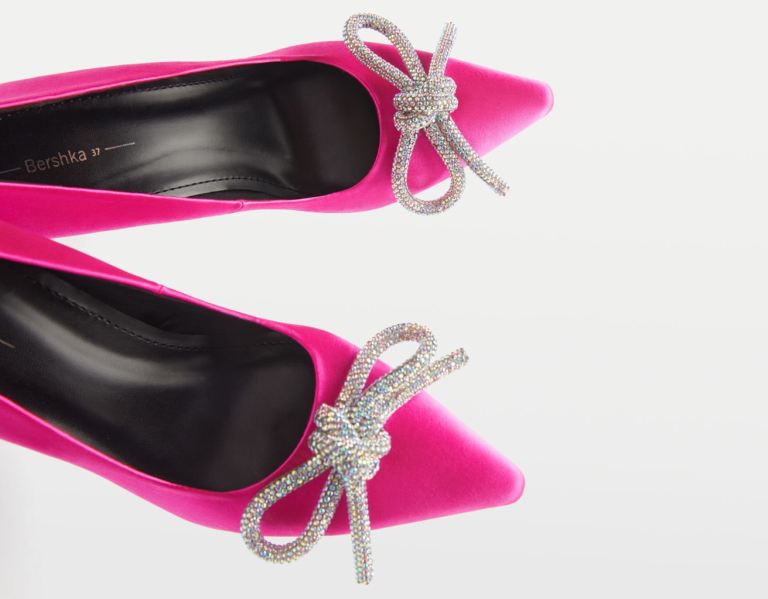 Bershka High-heel With Embellished Bow Absätze Schuhe Damen Fuchsie | 0Yhl4YTCyMl