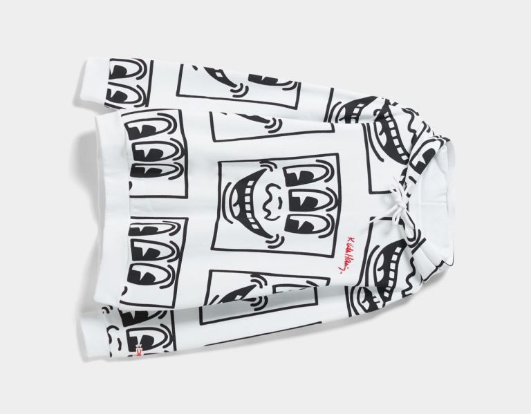 Bershka Hoodie With Keith Haring Print Trainingsanzug Herren Weiß | yO63HdgdQCc