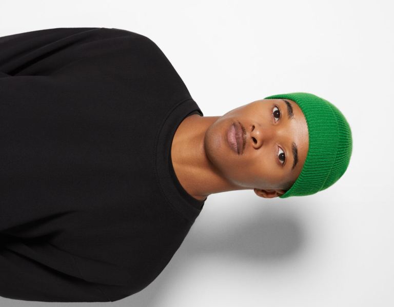 Bershka Kurzes Beanie Kappen Herren Grün | fXGx64aJxKT