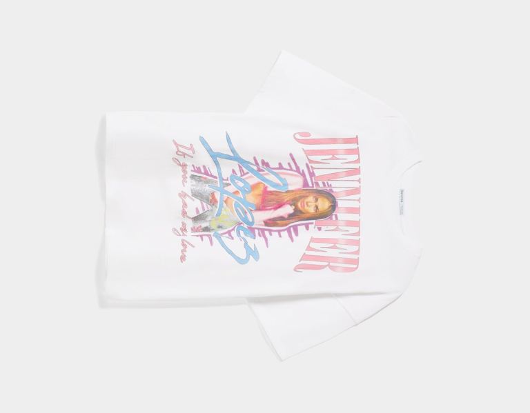 Bershka Kurzes Sleeve Jennifer Lopez Print T-shirts Damen Weiß | 7UOPb3gFVJk