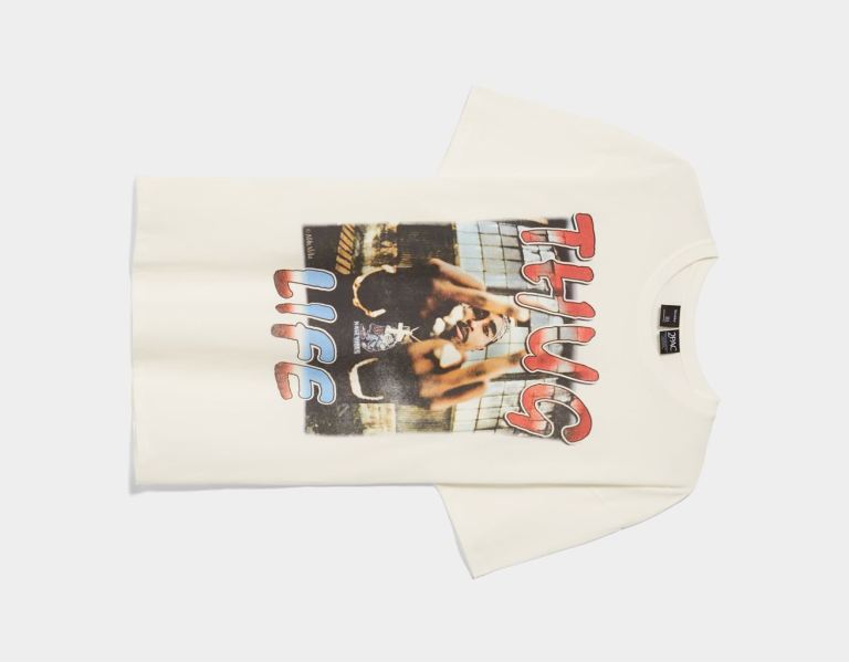 Bershka Kurzes Sleeve With Tupac Print T-shirts Damen Weiß | kyGlRX3bOqy