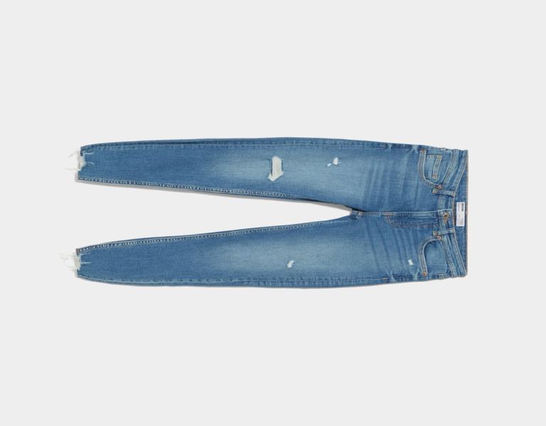 Bershka Low-rise Schlank Jeans Damen Hellblau | b2nbAOc81ZK