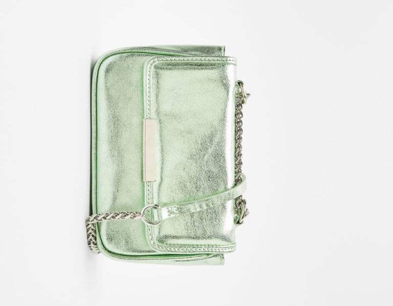 Bershka Metallic Mini Tasche Damen Grün | bK4PjEiTh0G