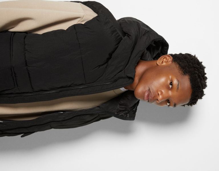 Bershka Mit Kapuze Puffer Vest Oberbekleidung Herren Schwarz | MNlwMGwxmQc