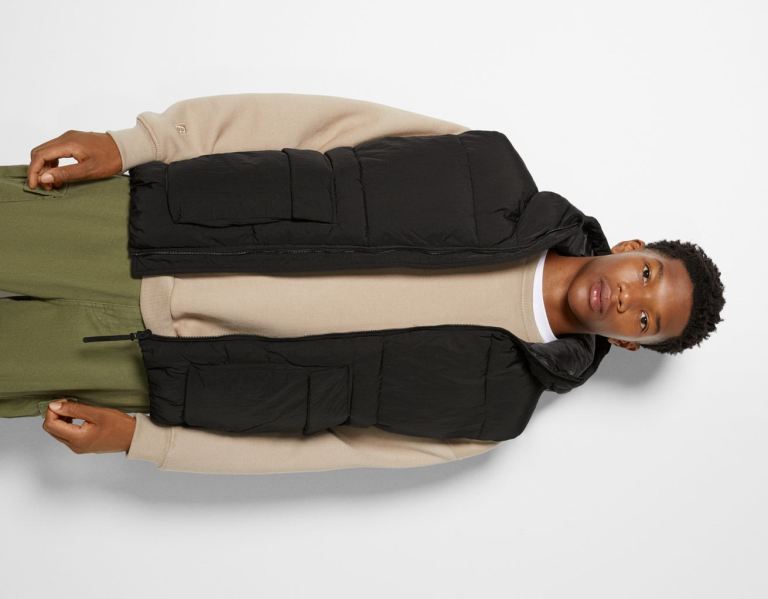 Bershka Mit Kapuze Puffer Vest Oberbekleidung Herren Schwarz | MNlwMGwxmQc