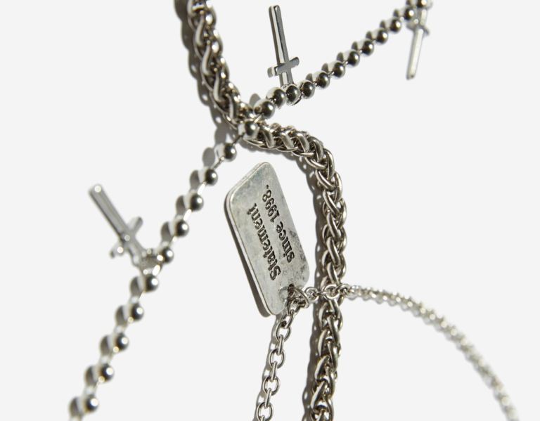 Bershka Necklace With Cross Pendants Schmuck Herren Silber | rGhKPcevvdV