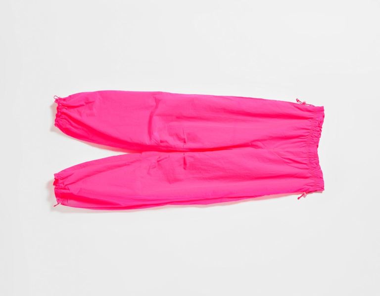 Bershka Nylon Pants Parachute Damen Rosa | 0NdZzmFcWAu