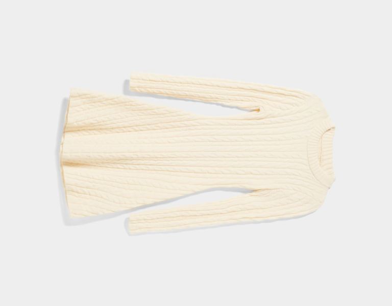 Bershka Open-back Cable-knit Kleider Damen Weiß | cUhlEEv2YEz