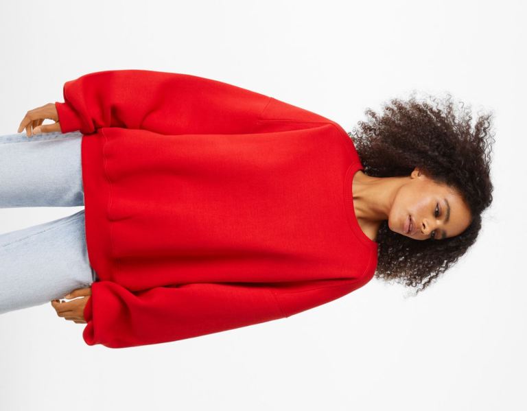 Bershka Oversize Crew Neck Sweatshirts Damen Rot | SvoEgVc9Ncr