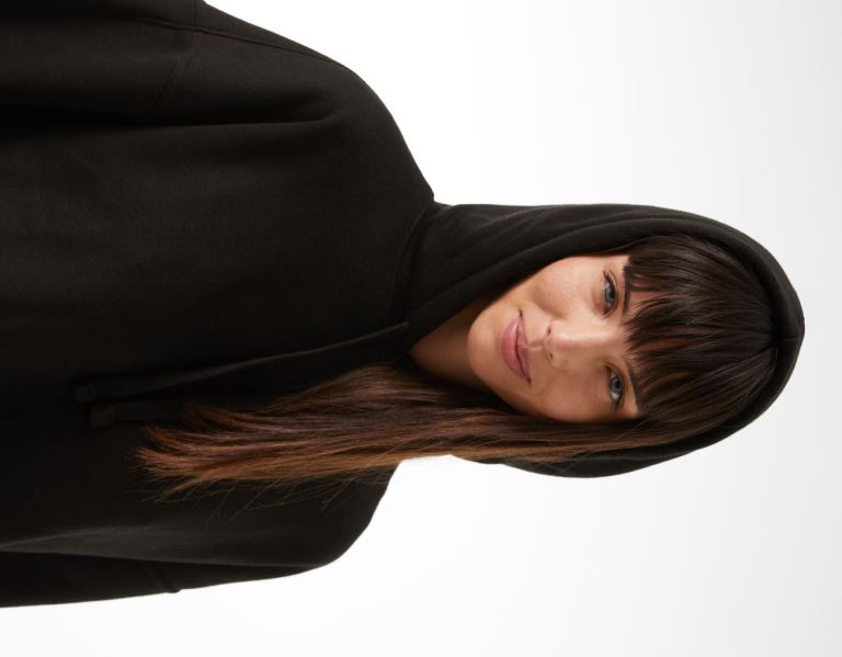 Bershka Oversize Hoodie Damen Schwarz | RWh98wk60HF