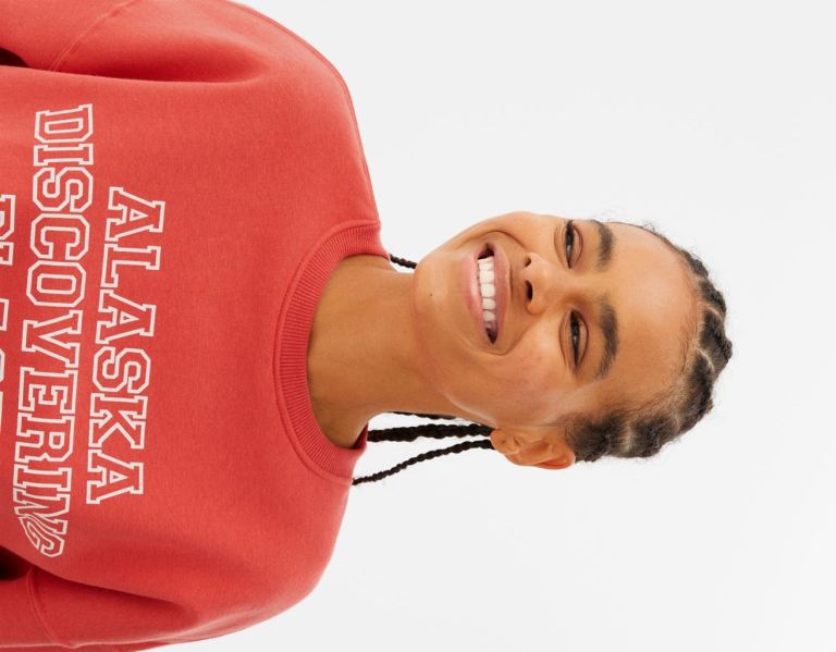 Bershka Oversize Printed Sweatshirts Damen Rot | A0mexKwQJch