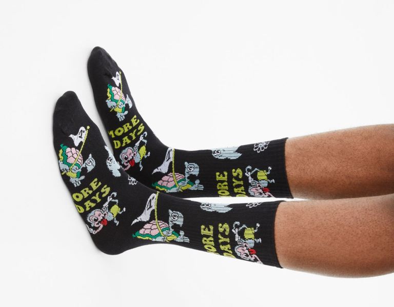 Bershka Pack Of 3 Funny Print Socken Herren Schwarz | qyffbrkYYMR